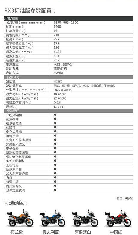 宗申全新状态RX3限量预定