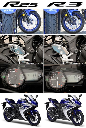 雅马哈YZF-R3和R25摩托车的区别
